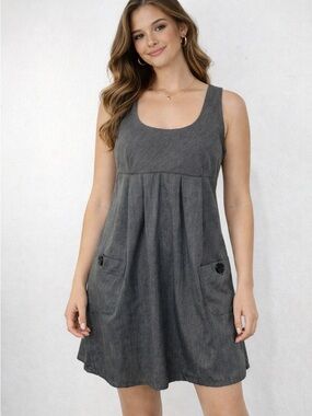 NWT Vintage SO Gray Babydoll Dress Size Medium Retro Y2K Style